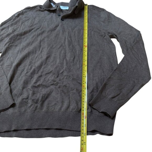Selected Homme Slhberg Long Sleeve Knit Polo Shirt Men Brown Size Medium - Picture 6 of 7